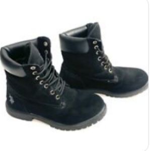 US Polo Assn. Womens 2-Rudy Winter Snow Boots Black Padded Collar Lace Up 7 M